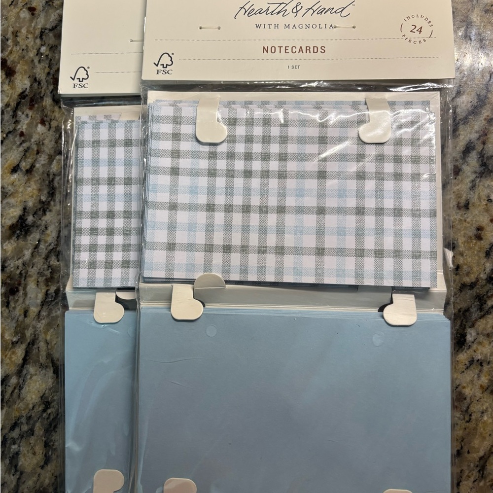 2 Sets Hearth & Hand with Magnolia Layered Plaid Paper Gift Card & Envelope Set